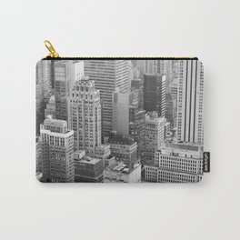 Aerial view of Manhattan, New York | The Big Apple in black and white Carry-All Pouch