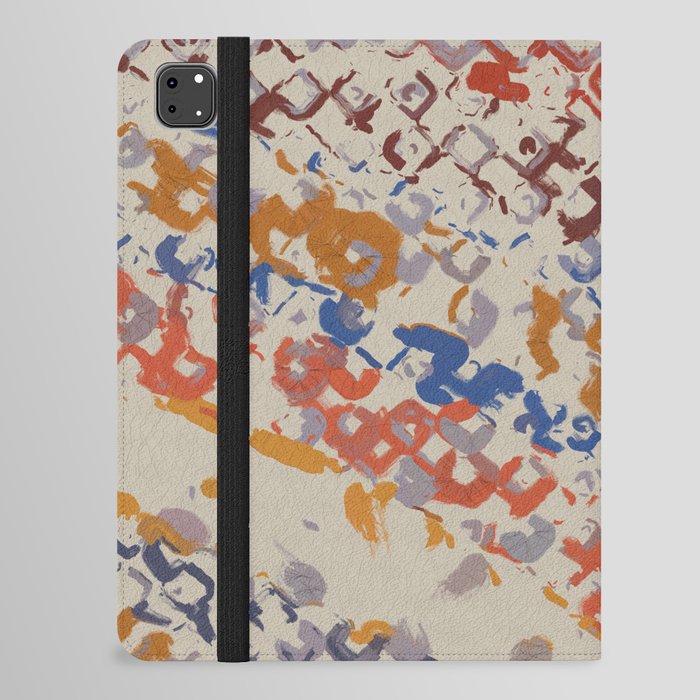 Diagonal Fragments - coral, navy, teal, gold, copper iPad Folio Case