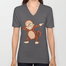 Cute Dabbing Baby Orangutan Gift Idea V Neck T Shirt | Orangutang, Greatape, Wild, Endangered, Habitatdestruction, Pongo, Graphicdesign, Orangutan, Forest, Forestperson 