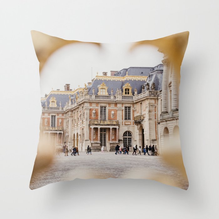 Chateau Versailles with it's amazing doors, photographed trough the gates, Paris | Beautiful French architecture | Travel photography  Fine art print Throw Pillow
