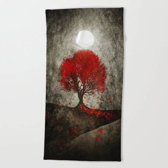 Red autumn. Beach Towel