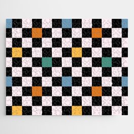 Groovy Retro Checkerboard Jigsaw Puzzle