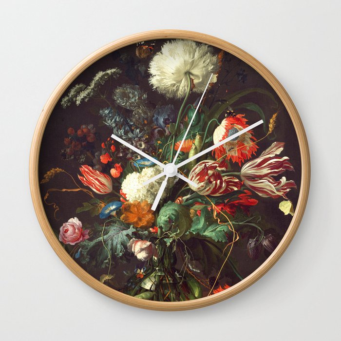 Vase of Flowers II - de Heem Wall Clock