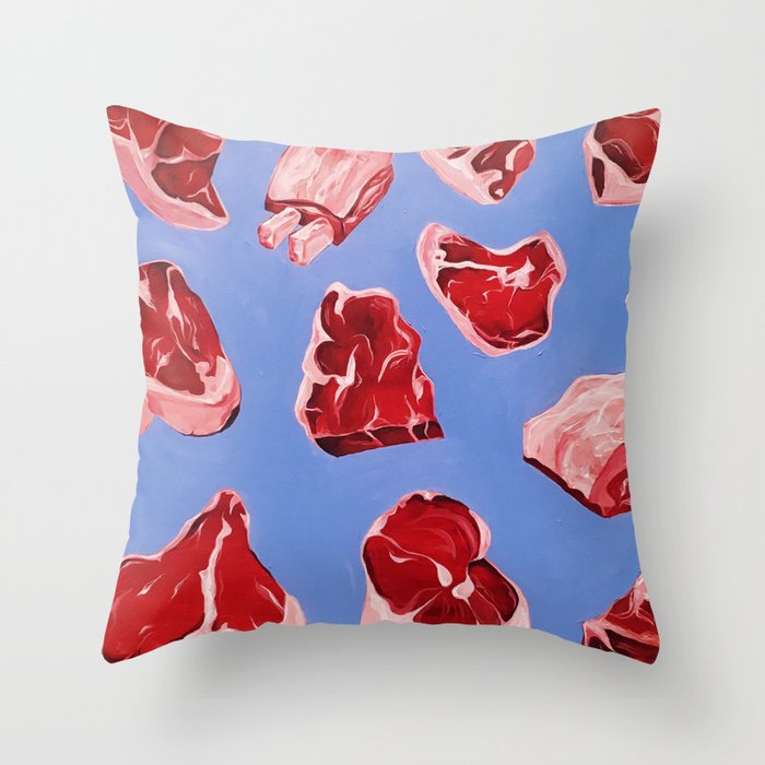 beef cuts Throw Pillow
