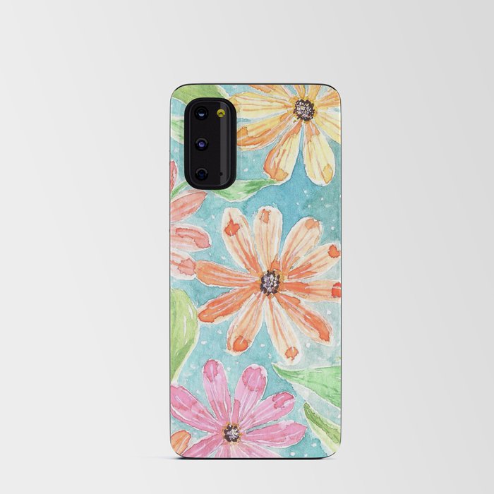Watercolor Daisies Design Android Card Case
