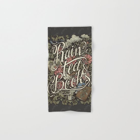 Rain, Tea & Books - Color version Hand & Bath Towel