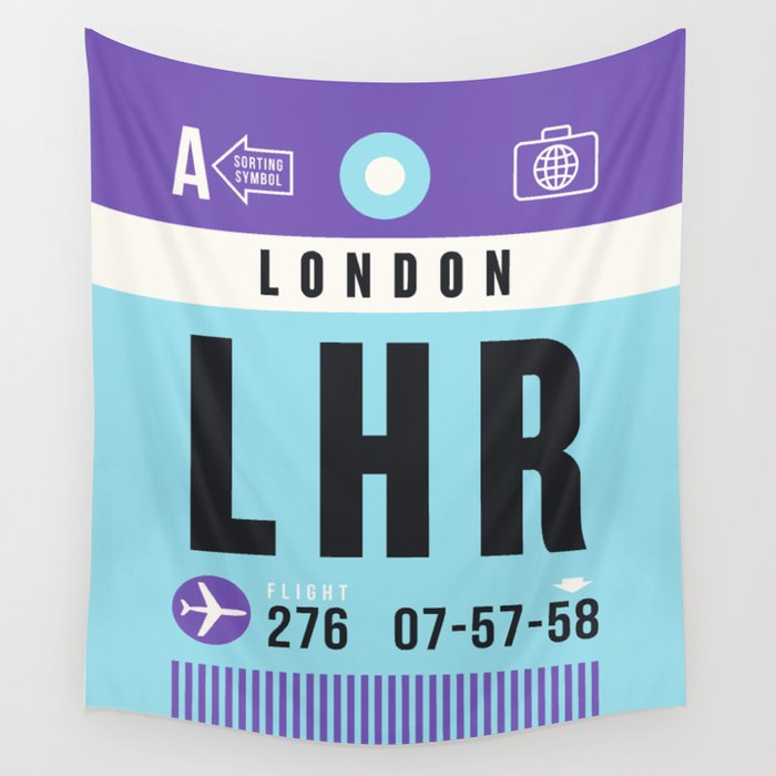 Luggage Tag A - LHR London England UK Wall Tapestry