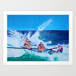 Surf Boat Rowers Art Print