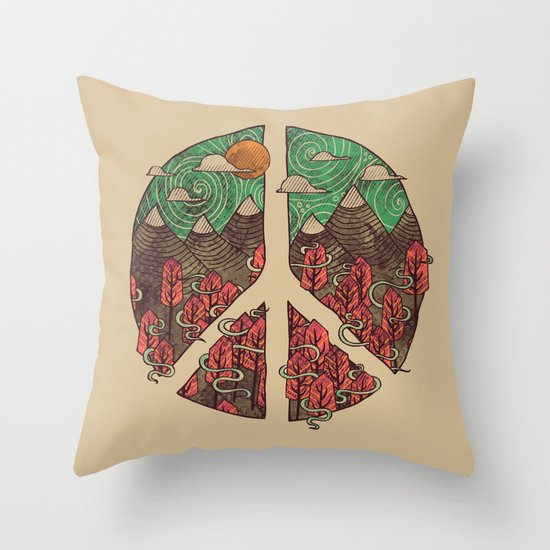 Peaceful Landscape Throw Pillow