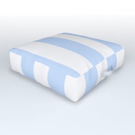 Pale Pastel Powder Blue and White Cabana Stripes Outdoor Floor Cushion | Trendy, Blue, Fashion, Palepowder, Trendyfashion, Pastel, Pattern, Palepastel, Digital, Palebluepastel 