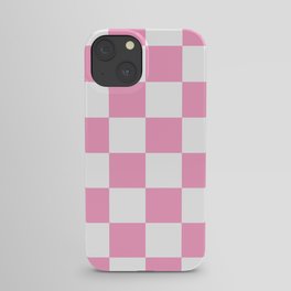 Pink & White Checkered Pattern iPhone Case