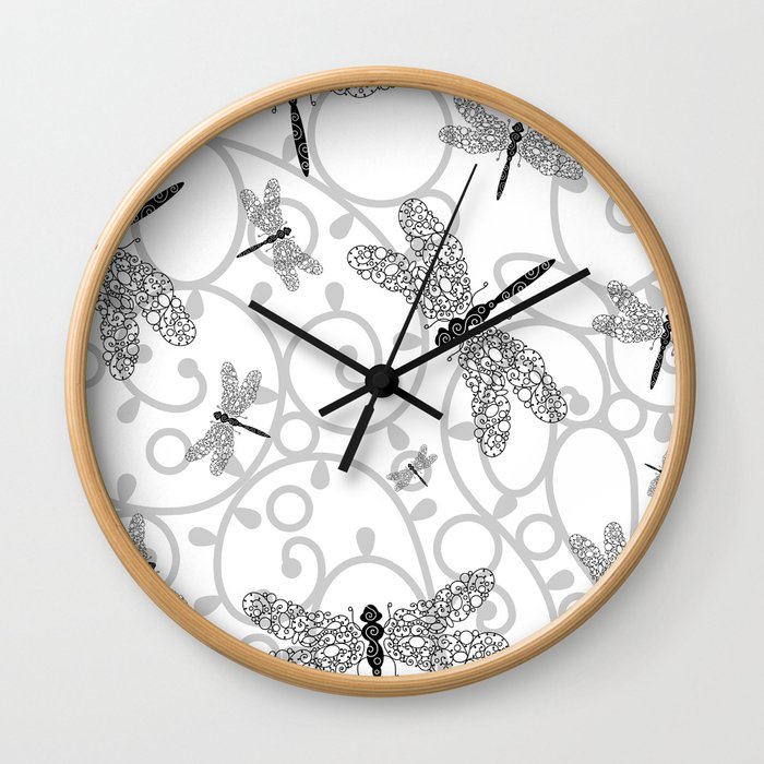 LaceDragonflies Wall Clock