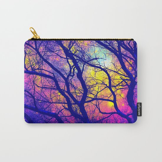 Black Trees Deep Bright & Colorful Space Carry-All Pouch