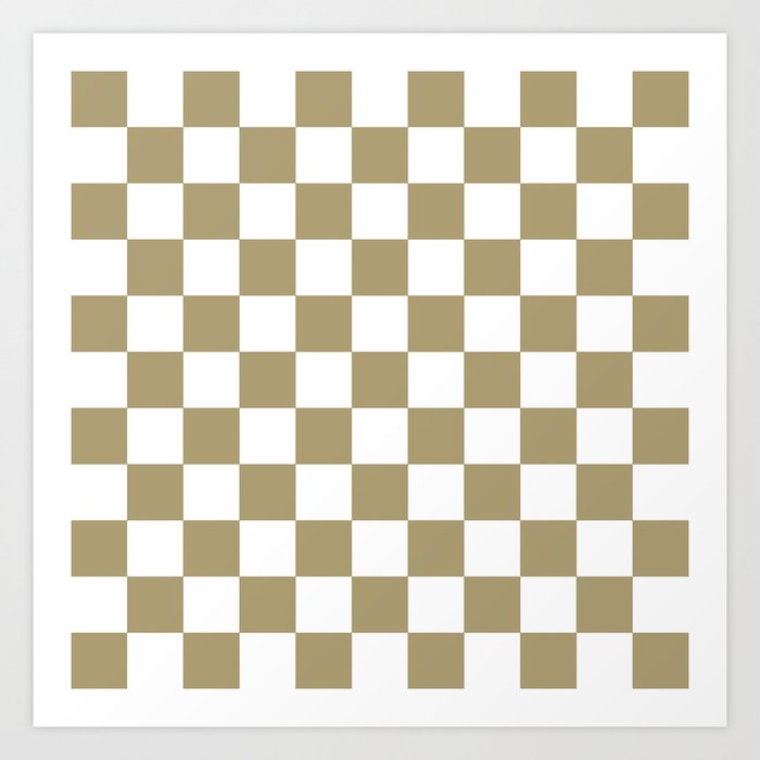 Checker Texture  (Sand & White) Art Print