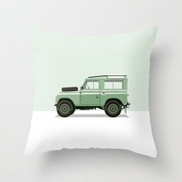 Car illustration - land rover defender Throw Pillow