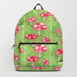 Sentient Mushrooms Backpack | Creature, Kids, Eyes, Mushrooms, Sentient, Toadstools, Magic, Woodland, Children, Green 