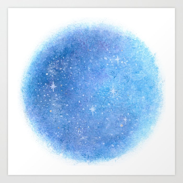 Watercolor Galaxy Circle Art Print By Allygracie Society6
