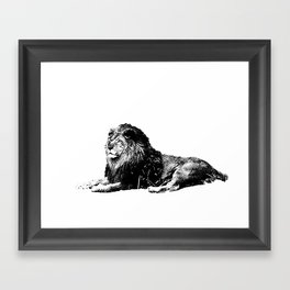 Lion Pen Strokes Framed Art Print