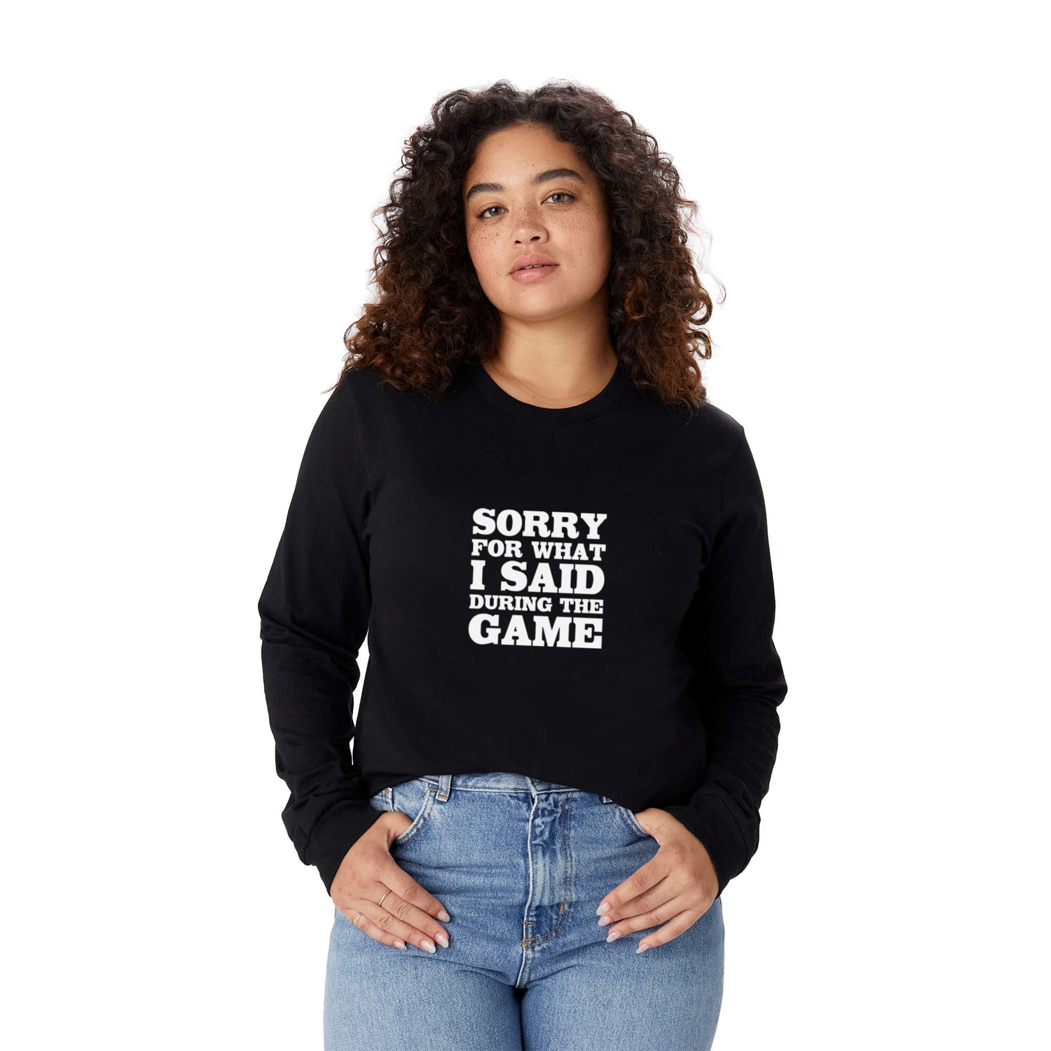 Sorry for What I Said During the Game Funny Sports T-shirt Long Sleeve T  Shirt by The Wright Sales | Society6