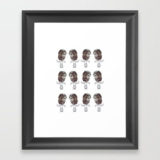 dancing heads Framed Art Print