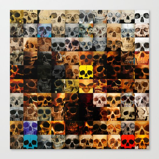 100 Painted Skulls Canvas Print