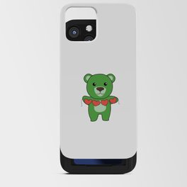 Valentine's Day Bear Cute Animals With Hearts iPhone Card Case