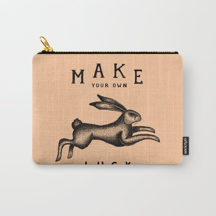 MAKE YOUR OWN LUCK (Coral) Carry-All Pouch