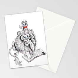 Literary Lion and Cub Stationery Cards