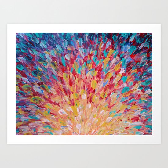 SPLASH - WOW Dash of Cheerful Color, Bold Water Waves Theme, Nature Lovers Modern Abstract Decor Art Print