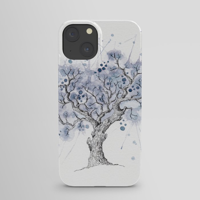 Watercolor winter tree iPhone Case