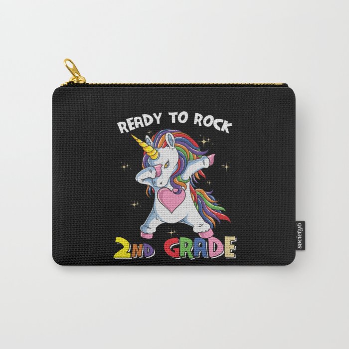 Ready To Rock 2nd Grade Dabbing Unicorn Carry-All Pouch