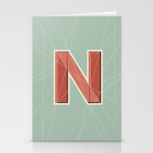 Type Art: Letter N Stationery Cards
