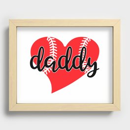 Daddy Baseball Heart Recessed Framed Print