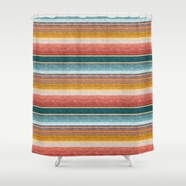 serape southwest stripe - orange & teal Shower Curtain