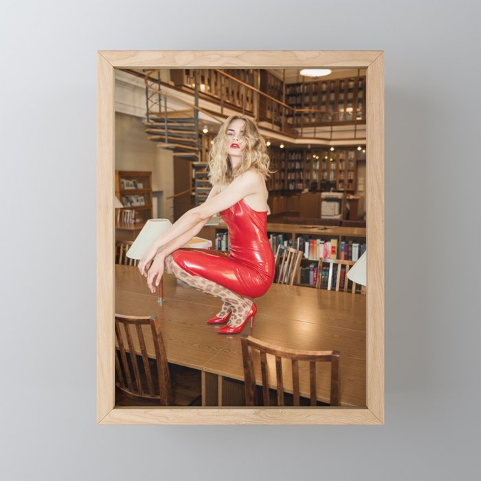 Lady in Red Framed Mini Art Print