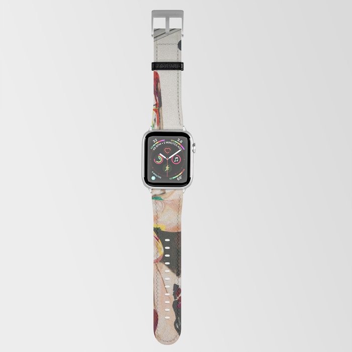 Peace, love, & happiness; peace sign with spalshed colorful painters palette paint portrait painting Apple Watch Band