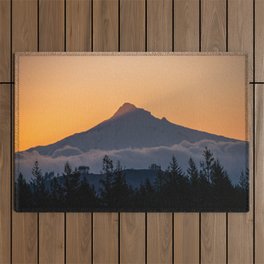 Mount Hood Morning VI - Nature Photography Outdoor Rug