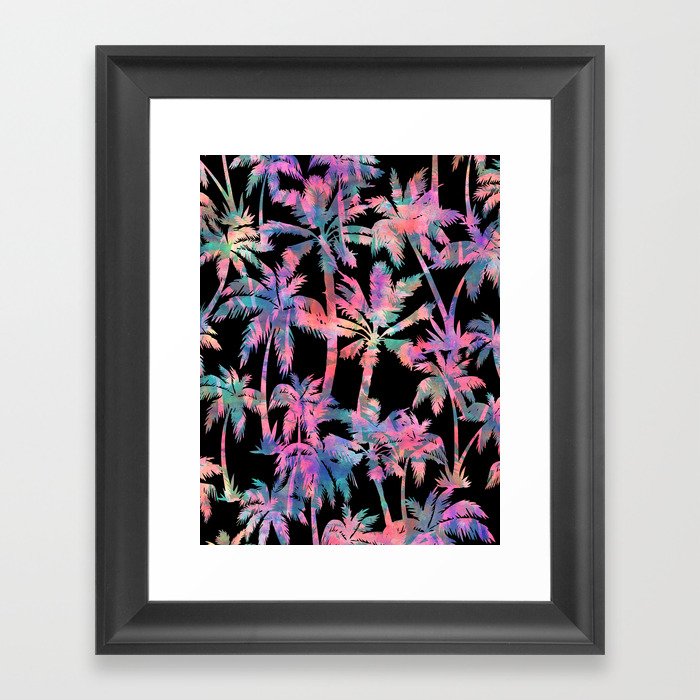 Maui Palm {Black} Framed Art Print by schatzibrown Society6