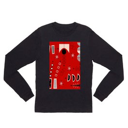 Mid-Century Modern Red Abstract Long Sleeve T Shirt