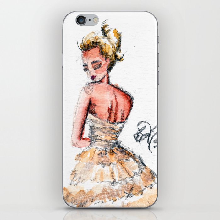 Fashion Watercolor Couture Gown iPhone Skin
