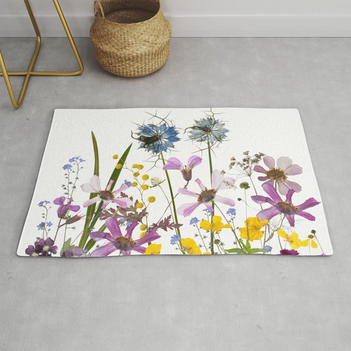 Pressed And Dried Midsummer Flowers Meadow Rug