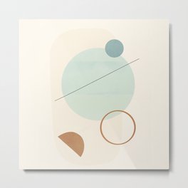 Azzurro Shapes No.52 Metal Print | Volor, Wall, Minimal, Geometry, Nature, Minimalist, Lines, Abstrac, Painting, Art 