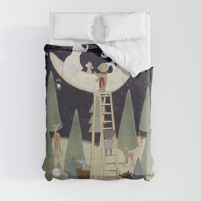 the moon forest Duvet Cover