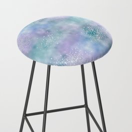 Glam Girly Iridescent Metallic Glitter Bar Stool