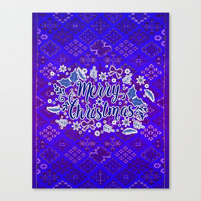 -A31- Merry Christmas Traditional Style. Canvas Print