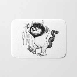 I'll Eat You Up I Love You So Bath Mat | Child, Nursery, Wall Art, Typography, Graphicdesign, Black And White, Bookworm, Where The Wild, Love, Pop Art 