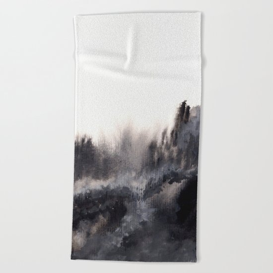 Watercolor abstract landscape 17 Beach Towel