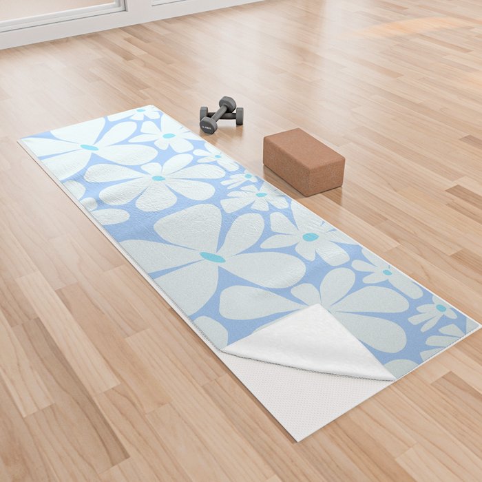 Abstraction_BLUE_FLORAL_FLOWERS_BLOOM_BLOSSOM_POP_ART_0415A Yoga Towel