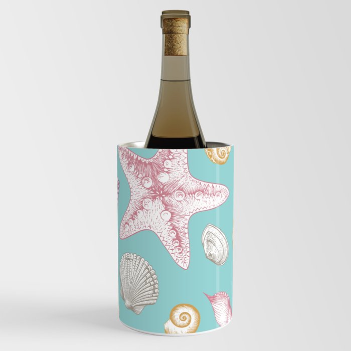 Pretty Pastel Seashell Beach Wine Chiller