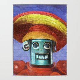 Mexican robot AI painting Poster